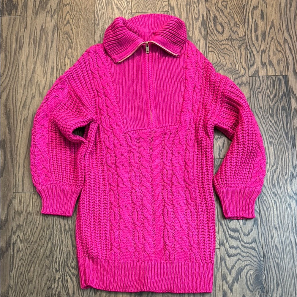 Pink Cable Knit Sweater dress